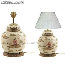 Pie de lámpara tibor 33cm - Confucio | porcelana decorada en porcelana