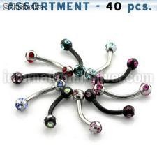 Piercings con bolas multi cristal