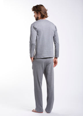 Pijama algodón hombre estampado rayas horizontales