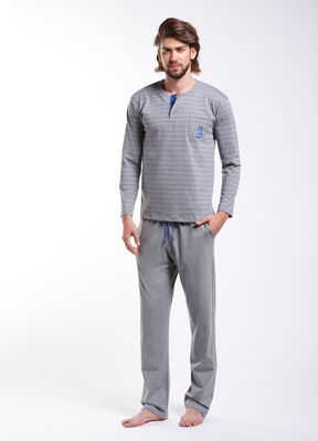 Pijama algodón hombre estampado rayas horizontales - Foto 2