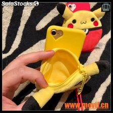 Pikachu Coin Purse Phone Cover iPhone 7 3D Cartoon case fundas