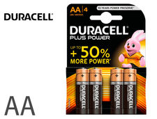 Pila duracell alcalina plus AA blister con 4 unidades