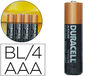 Pila duracell alcalina simply AAA blister con 4 unidades