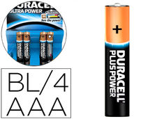 Pila duracell alcalina ultra power AAA blister de 4 unidades
