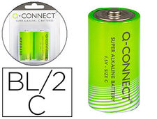 Pila q-connect alcalina c blister de 2 unidades