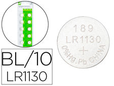 Pila q-connect tipo boton alcalina AG13 LR54 1.5V blister de 10 unidades