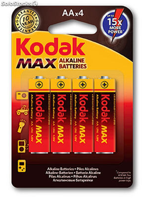 piles alcalines Kodak MAX AA LR6 (Pack 4)