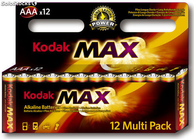Piles alcalines Kodak max AAA LR3 (Pack 12)