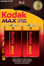 Piles alcalines Kodak MAX D LR20 (pack 2)