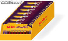 Piles alcalines Kodak xtralife AA LR6 blister de 24 unités