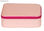 Pink PU de cuero caja de cosméticos con cremallera - Foto 3