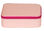 Pink PU de cuero caja de cosméticos con cremallera - Foto 3