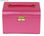 Pink PU de cuero caja de joyas con tres capas - Foto 4