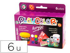 Pintura acrilica playcolor acrylic basic 40 ml caja de 6 unidades colores