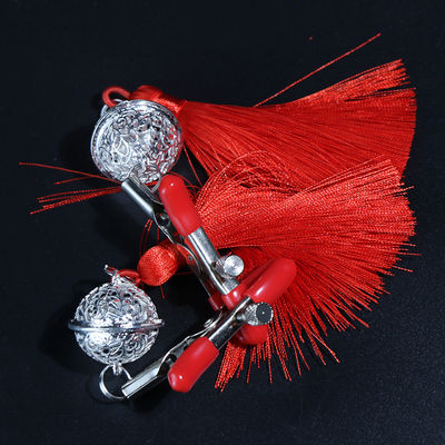 Pinzas para pezones con campana plateada estilo fantasía asiática - Foto 2