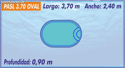 piscina em poliéster modelo: pasl 3.70 oval - Foto 2