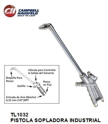 Pistola sopladora industrial neumática Campbell (Disponible solo para Colombia)