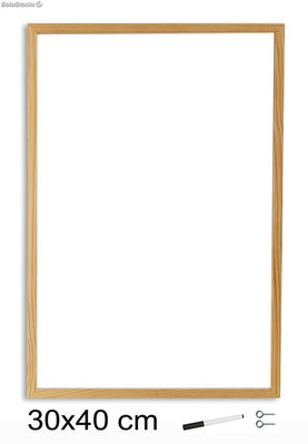 Pizarra Blanca con marco de madera (30 x 40 cm) - Sistemas David