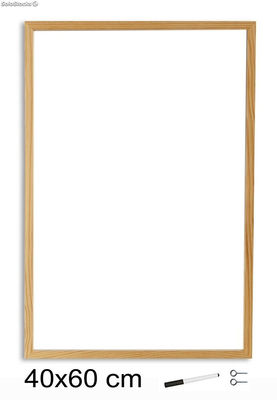 Pizarra Blanca con marco de madera (40 x 60 cm) - Sistemas David
