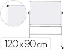 Pizarra blanca q-connect doble cara melamina marco de aluminio 120X90 cm