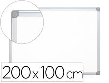 Pizarra blanca q-connect lacada magnetica marco de aluminio 200X100 cm