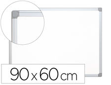 Pizarra blanca q-connect lacada magnetica marco de aluminio 90X60 cm