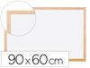 Pizarra blanca q-connect laminada marco de madera 90X60 cm