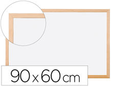 Pizarra blanca q-connect laminada marco de madera 90X60 cm