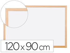 Pizarra blanca q-connect melamina marco de madera 120X90 cm