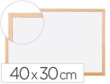 Pizarra blanca q-connect melamina marco de madera 40X30 cm