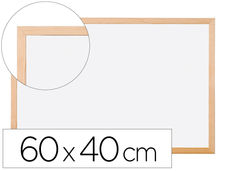 Pizarra blanca q-connect melamina marco de madera 60X40 cm