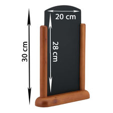 Pizarra de mesa redondeada marron oscuro 30x20cm