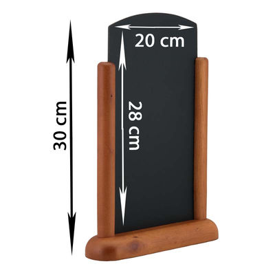 Pizarra de mesa redondeada marron oscuro 30x20cm