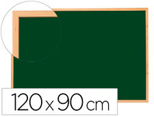 Pizarra verde q-connect marco de madera 120X90 cm sin repisa