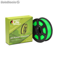 PLA Fluorescente Filamento 3D, Verde, 1.75mm, 1Kg, Tolerancia diámetro:0,002mm
