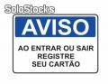 Placa - Aviso Ao Entrar ou Sair Registre Seu Cartão