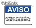 Placa - Aviso Ao Usar o Sanitário Acione a Descarga