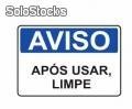 Placa - Aviso Após Usar Limpe