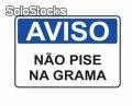 Placa - Aviso Não Pise na grama