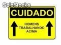 Placa - Cuidado Homens Trabalhando Acima