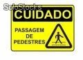 Placa - Cuidado Passagem De Pedestre