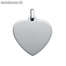 Placa de colgante de plata de ley 20 x 23 Corazón
