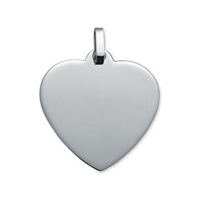 Placa de colgante de plata de ley 20 x 23 Corazón