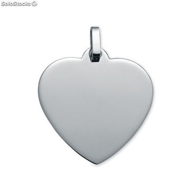 Placa de colgante de plata de ley 25 x 27 Corazón