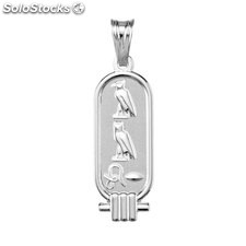 Placa de colgante de plata primera ley 10x25 Símbolos egipcios de Amor