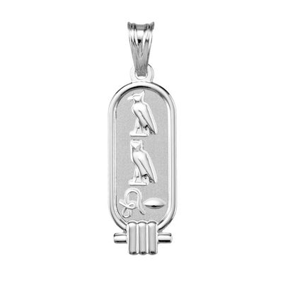 Placa de colgante de plata primera ley 10x25 Símbolos egipcios de Amor