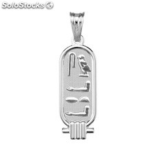 Placa de colgante de plata primera ley 10x25 Símbolos egipcios de la Suerte