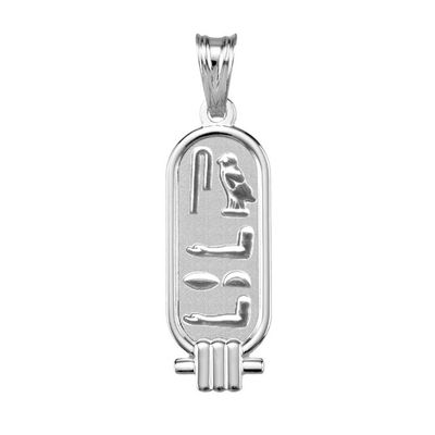 Placa de colgante de plata primera ley 10x30 Símbolos egipcios de la Suerte