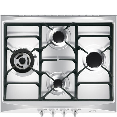 Placa de Gas Smeg SR264XGH2 Acero Inoxidable | 60 cm | 4 Quemadores | Estética