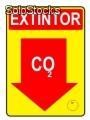 Placa - Extintor CO 2 - Medida 18 x 18 cm